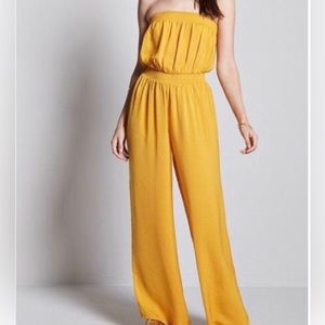 Forever 21 mustard jumpsuit